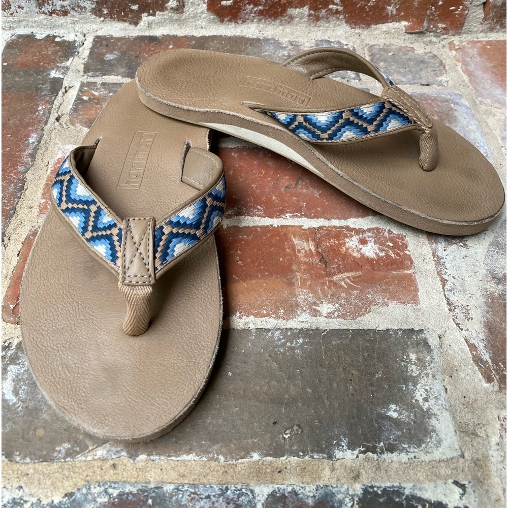 Hari Mari Men’s Fields Camino flip flops in blue and tan Size 8